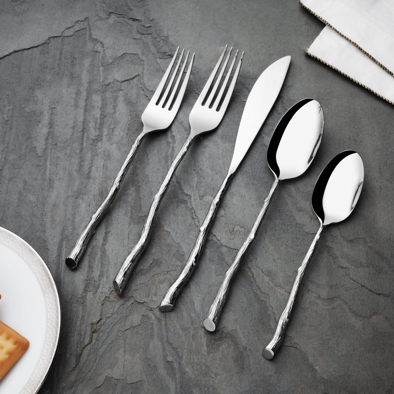 Bark & Branch 5 - Piece Stainless Steel Flatware Set - Service for 1