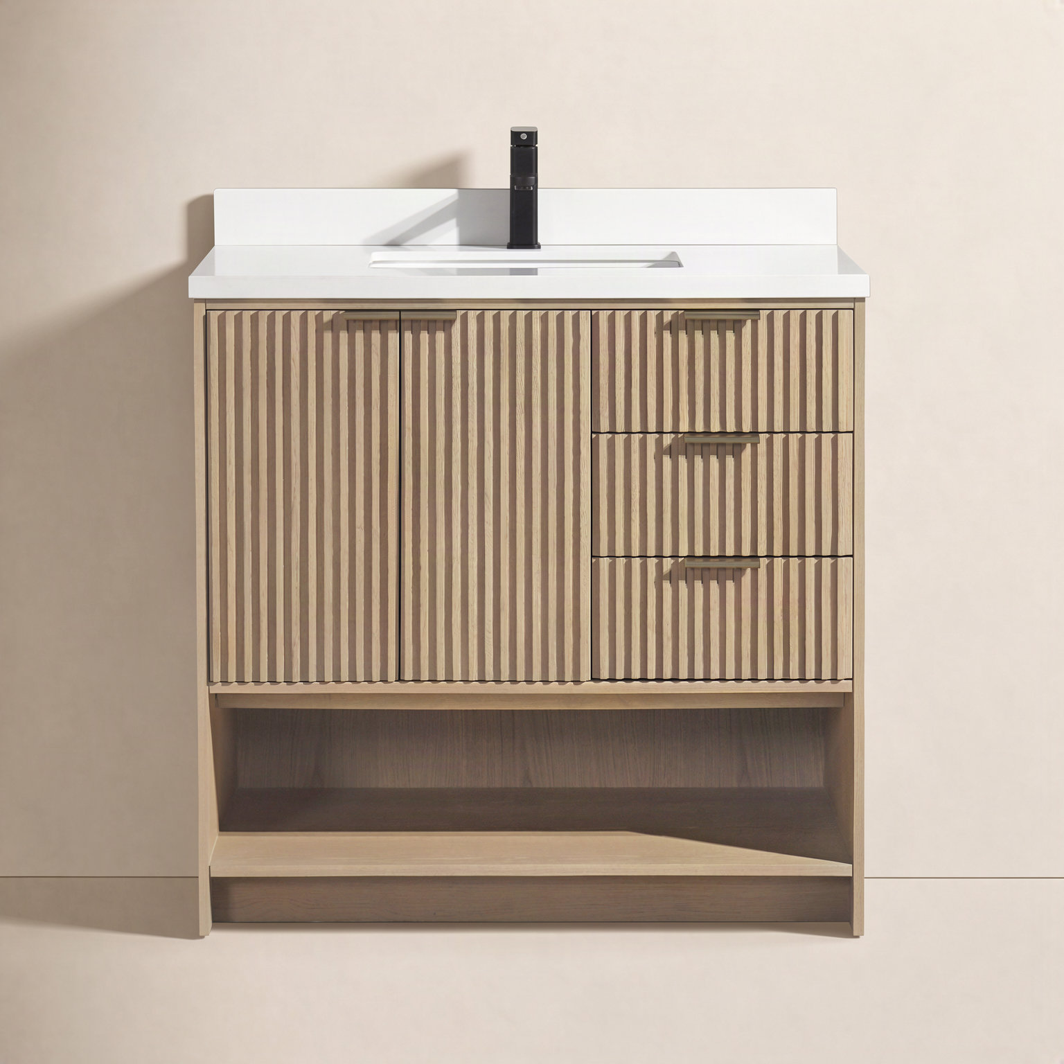Anelie 36" Oak Single Bathroom Vanity