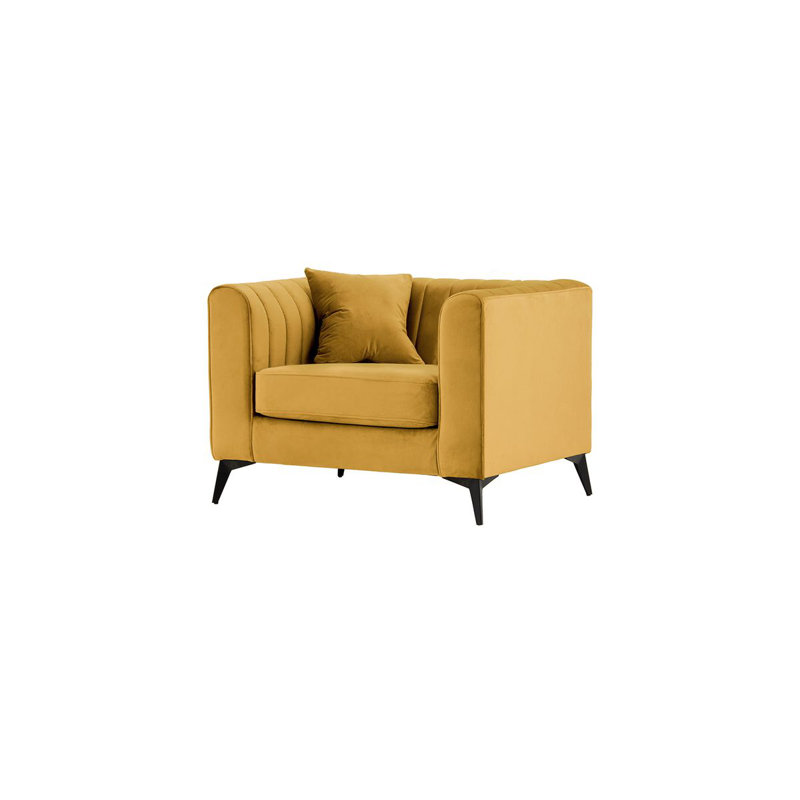 Upholstered Armchair, Yellow