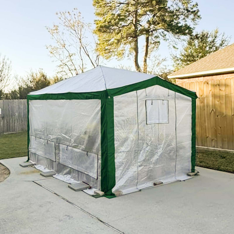 8 x 12 FT Outdoor Portable Walk-In Hobby Greenhouse, Flower House, Green