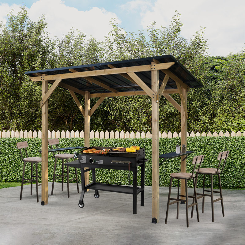 Aoodor 8' x 5' Wooden Grill Gazebo