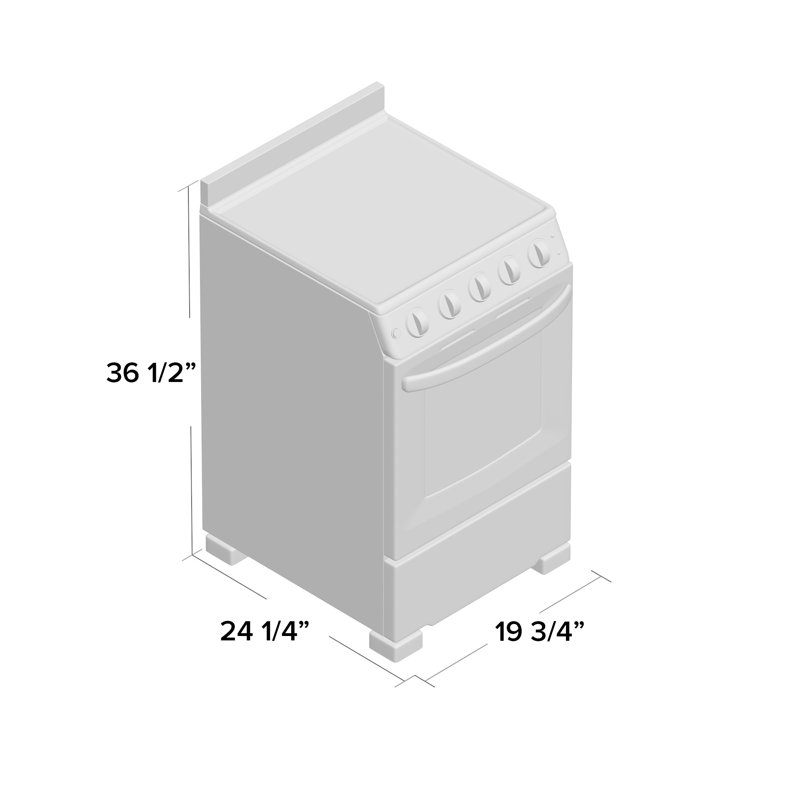 Summit Appliance 20" 2.3 Cubic Feet Electric Free Standing Range with Radiant Cooktop, White