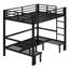 Metal Bunk Bed, Lower Bunk Can Be Pulled Out In Three Sections, Top Bunk Equipped With Safety Rails