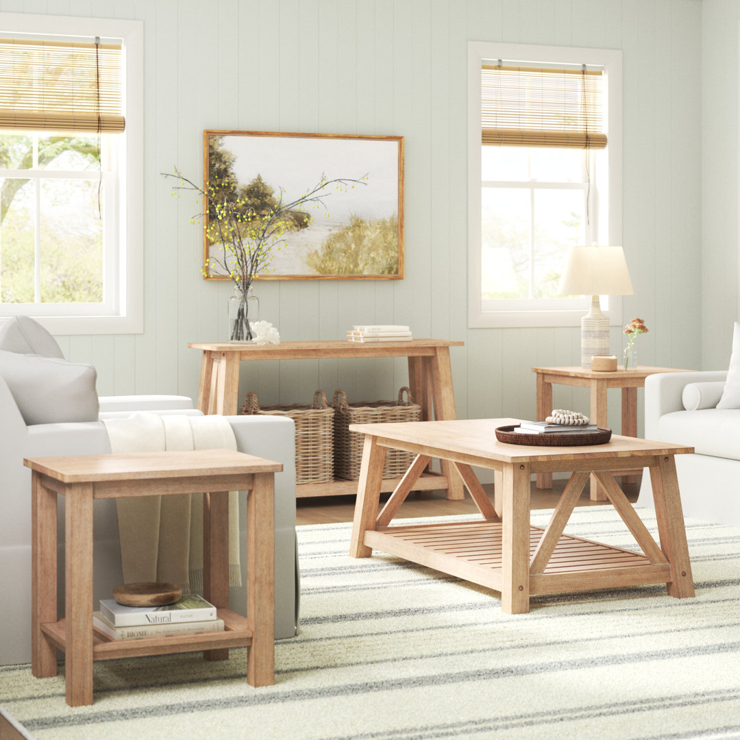 Boothbay 4 - Piece Solid Wood Living Room Table Set Sand & Stable™
