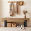 63 banc d'entrée Live Edge, banc en bois massif pour couloir