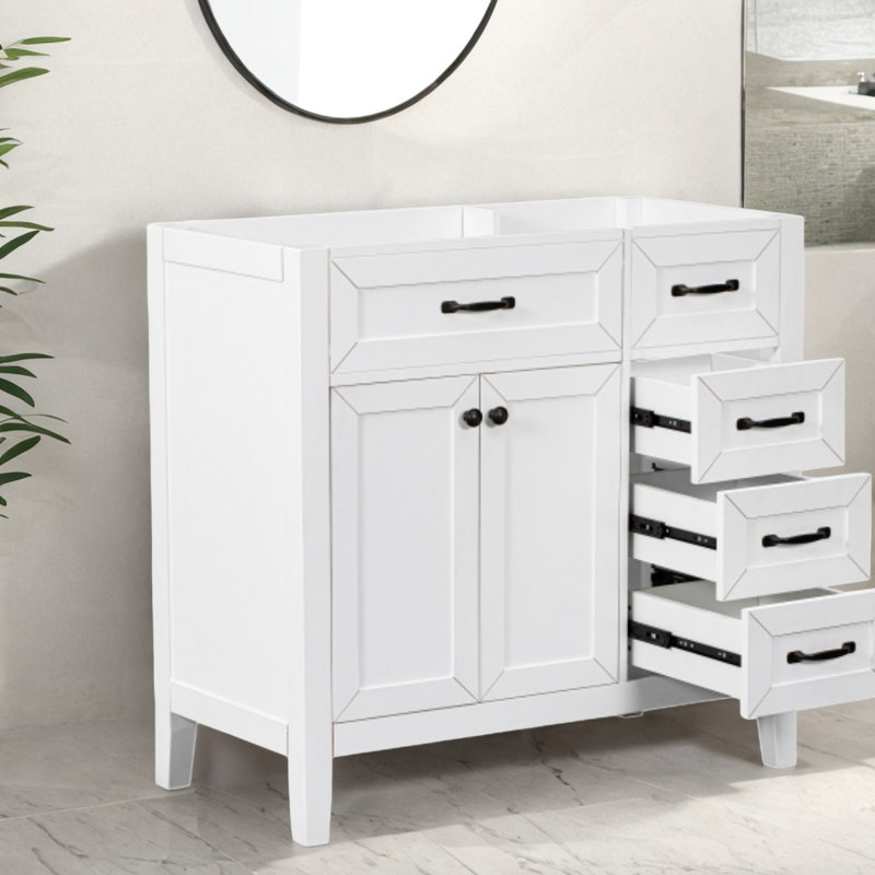 36" Bathroom Vanity Cabinet Base Only, White