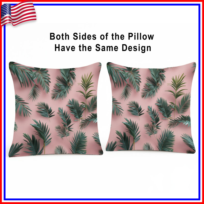 Coussins verts Green Palm Leaves, 20 x 20 pouces
