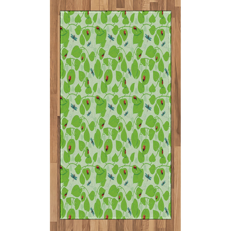 Leaves High Density Long Fiber Poly Threads Decorative Area Rug Carpet, Rectangle 2'7" x 5'