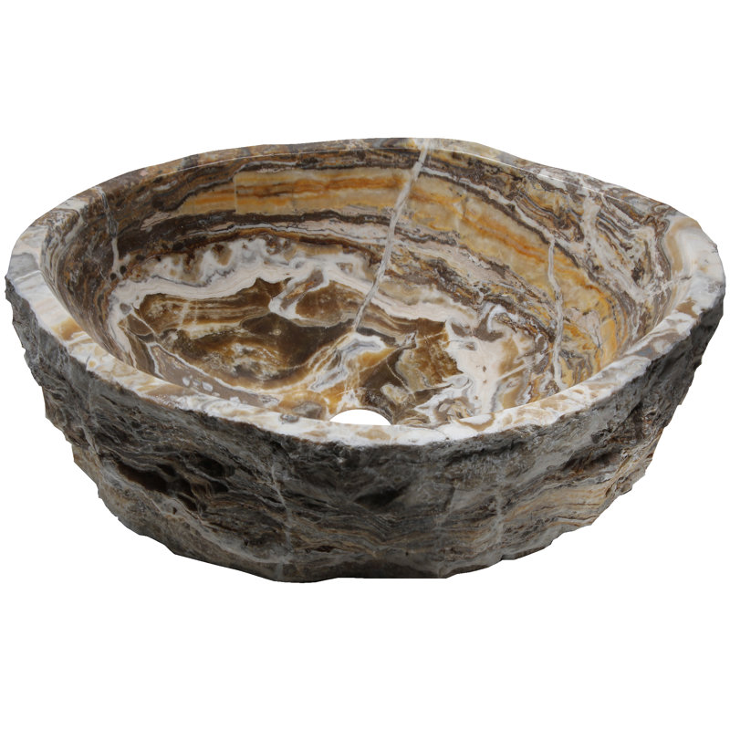 Novatto 16'' Gray Stone Circular Bathroom Sink