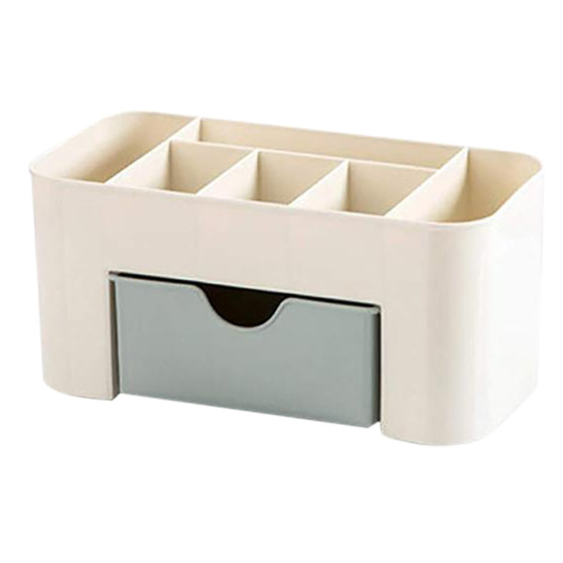 Plastic desktop cosmetic box with small drawer multifunctional desk storage box