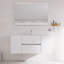 Ensemble de meuble-lavabo simple 48 po avec miroir | Lavabo tout bois, évier en céramique et tiroirs à fermeture en douceur