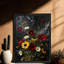 Art mural noir, nature morte et floral gothique, impression de cadre fantaisiste foncé rétro-1794570009