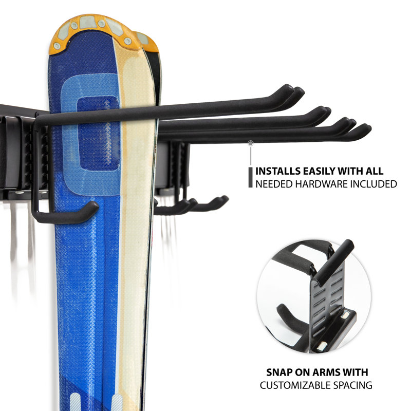 Lolas Metal Wall Mounted Multi-Use Ski/Snowboard Rack