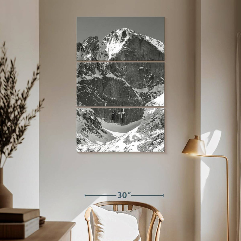 Mont Rocheux enneigé Alvord, H 65 po x l 42 po