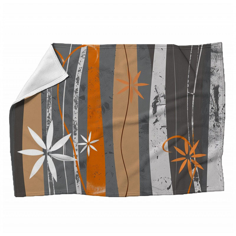 Jeté en peluche floral tendance, Grand