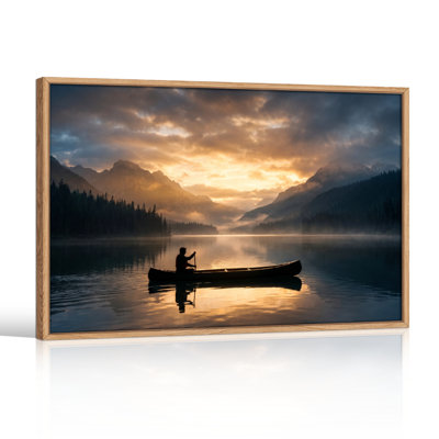 «Sunset Canoe», ensemble de 1 reproduction d'art sur toile
