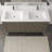 Avalia 60'' Free Standing Double Bathroom Vanity with Solid Surface Top-1210148126