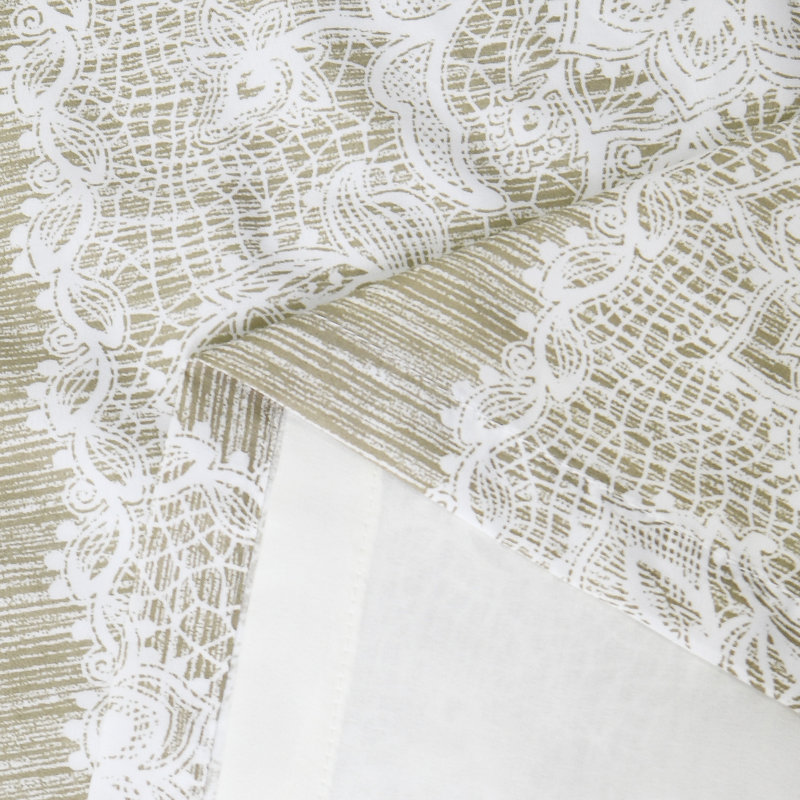  Floral Semi-Sheer Rod Pocket Curtain Panels, Taupe, 60" W x 84" L