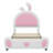 Upholstered Platform Bed With Rabbit Shaped Headboard