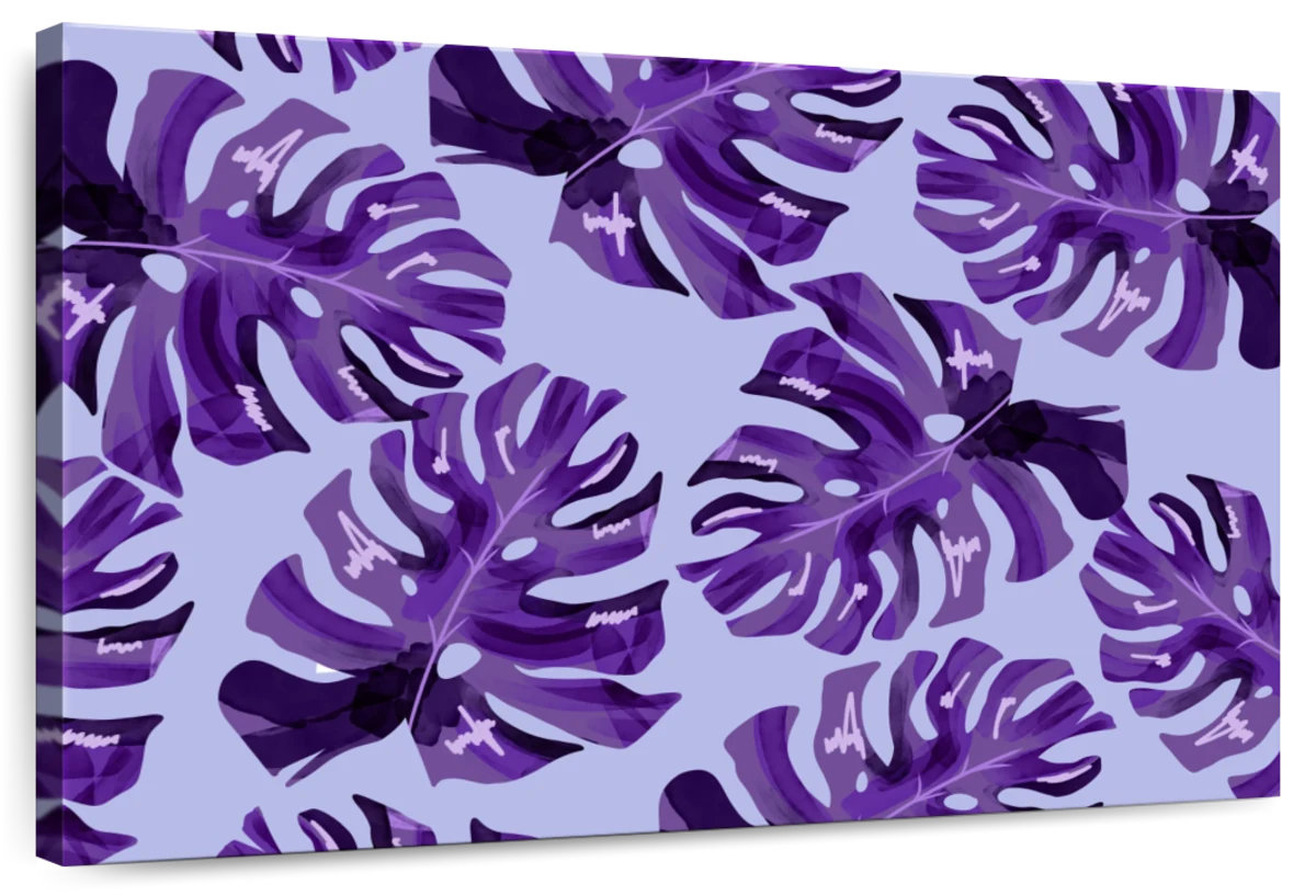 Harnek Purple Monstera Leaves Lark Manor Overall Size: 8" H x 12" W