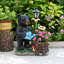 Jardinière solaire ours en résine 27,56 pouces rustique faune décorative pour porche