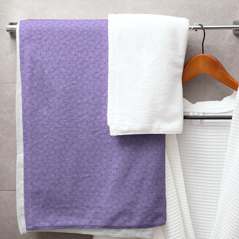 Serviette de bain hexagonale classique en treillis, Mauve clair