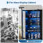 Vitrine moderne en verre, vitrine à 4 niveaux, détecteur de corps humain, portes en verre - vitrine pour objets de collection, jouets, livres - rangement en coin - couleur noire