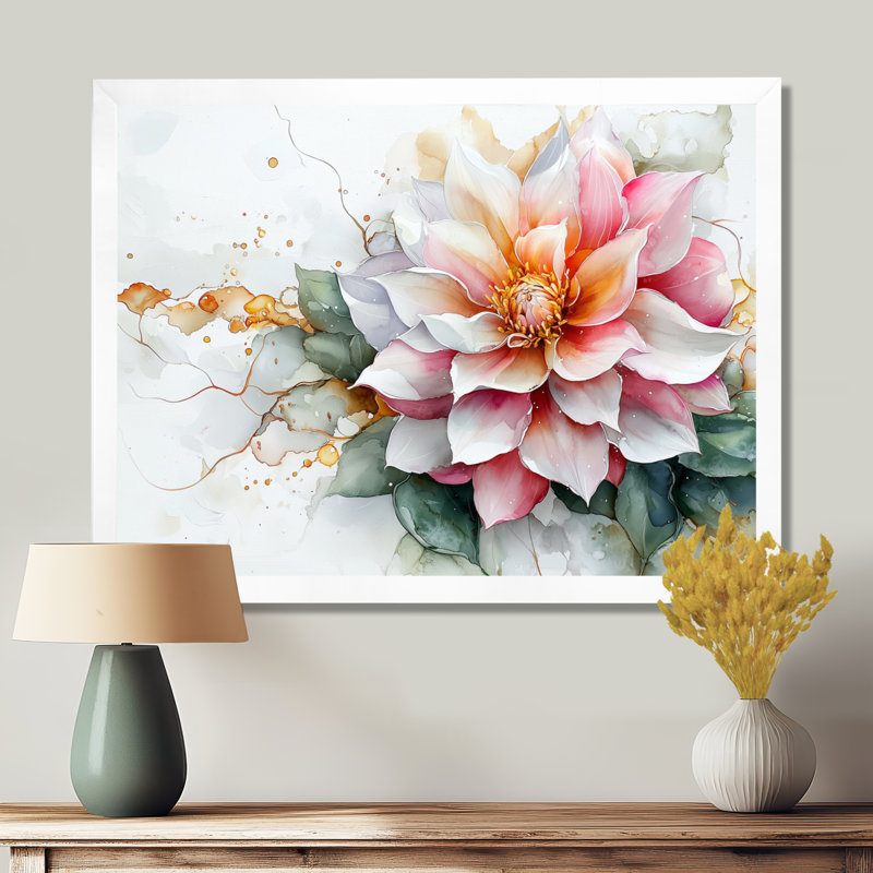 Matthies - Floral Large Wall Decor, H 12 po x l 20 po, Reproduction encadrée d'une seule photo, Blanc