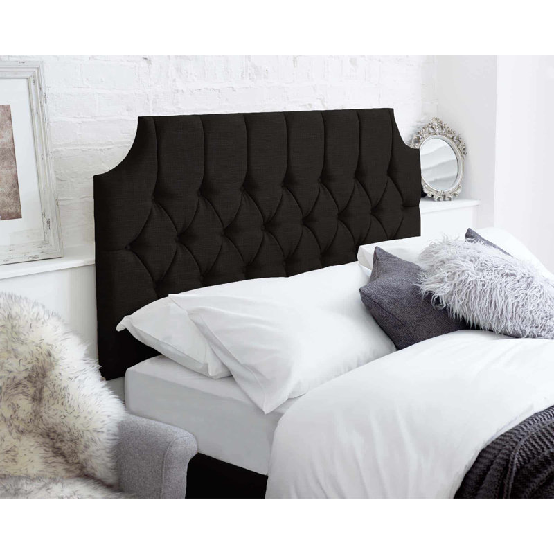 Aimee-Jo Upholstered Headboard, Double (4'6), Ebony