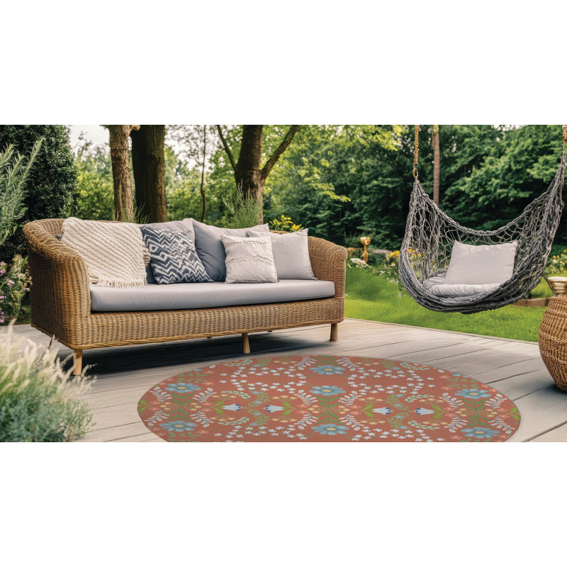 Cecelia Outdoor Rug, Round 5'