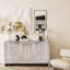 Buffet d'appoint 4 portes Accent Bois naturel lavé, style artistique, rangement de salon polyvalent-199458267