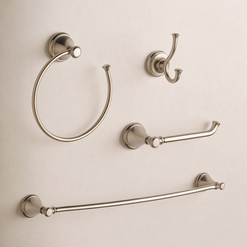 Cassidy Delta 4 Piece Bathroom Hardware Set, Stainless