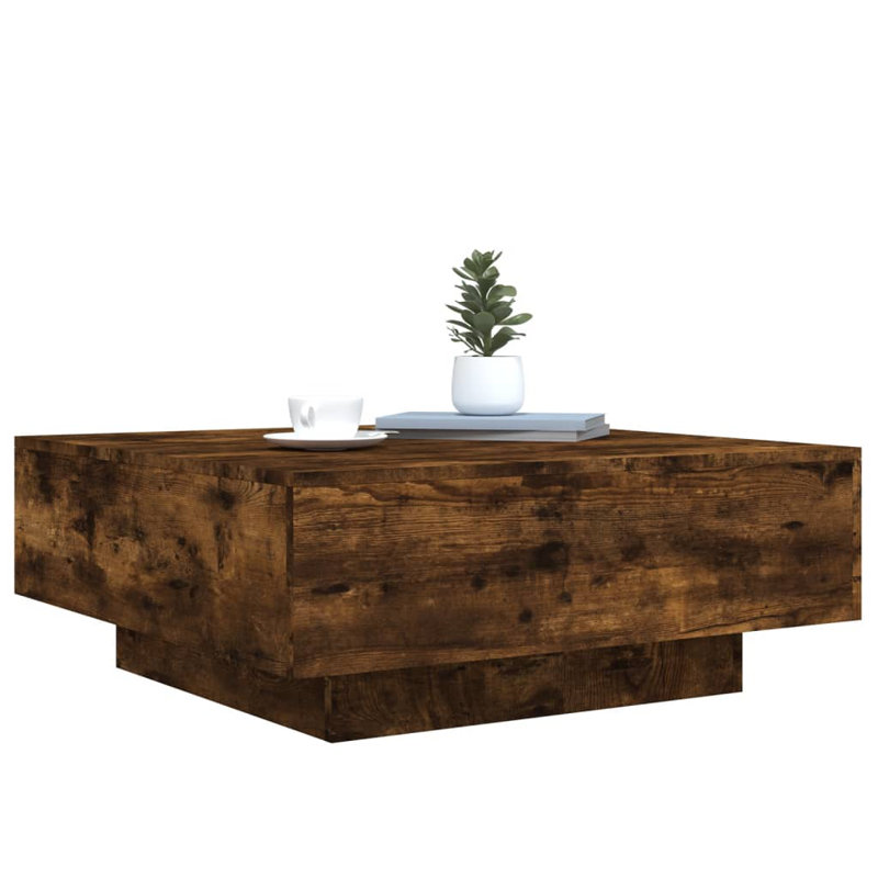Coffee Table Engineered Wood Accent Side Sofa End Table Multi Colors, Smoked Oak