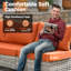 Ensemble de conversation en osier / rotin pour 5 personnes avec coussins Wahkon-588384270