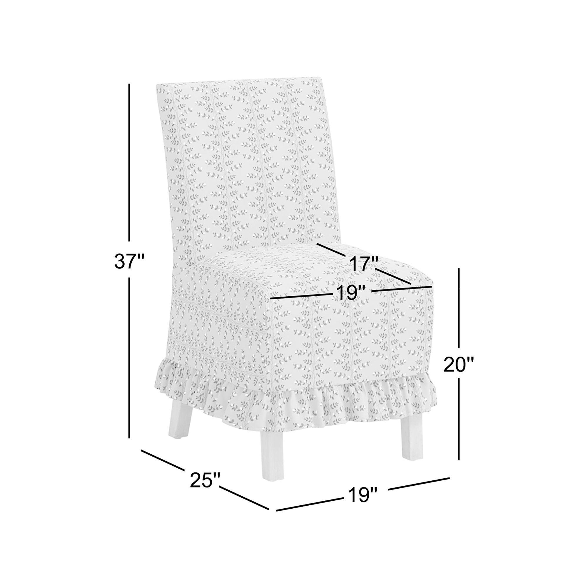 Louise Slipcover Dining Chair, Climbing Vines Green