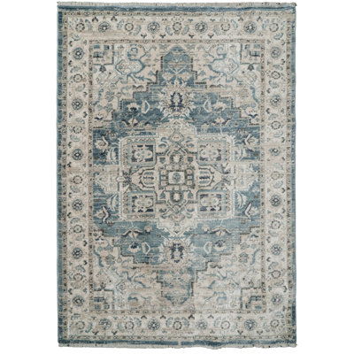 Tapis bleu clair / crème Omarion