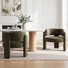 33" Wide Modern Velvet Upholstered 3-Legs Dining Armchair