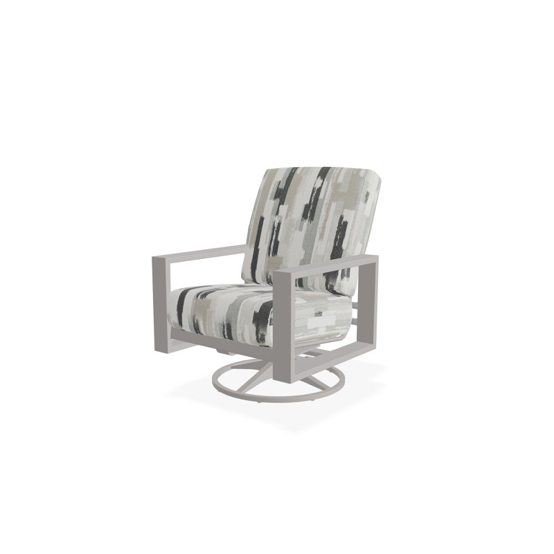 Larssen Deep Seating Cushion Swivel Rocker, Warm Gray, Dreamscape Seaglass