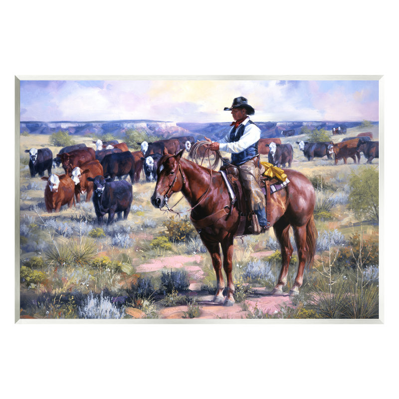 Ax-160-Wood Cowboy, H 10 po x l 15 po x P 0,5 po