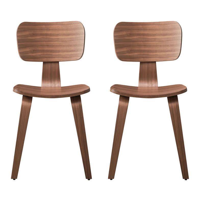 Chaise d'appoint (ensemble-2), finition noyer, siège de selle en bois