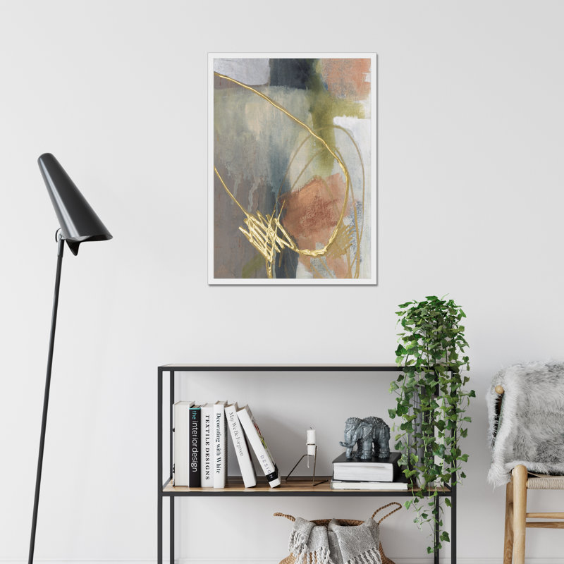 Burnished Loops II by Jennifer Goldberger - Painting, 50cm H x 34cm W, White Framed Paper Print