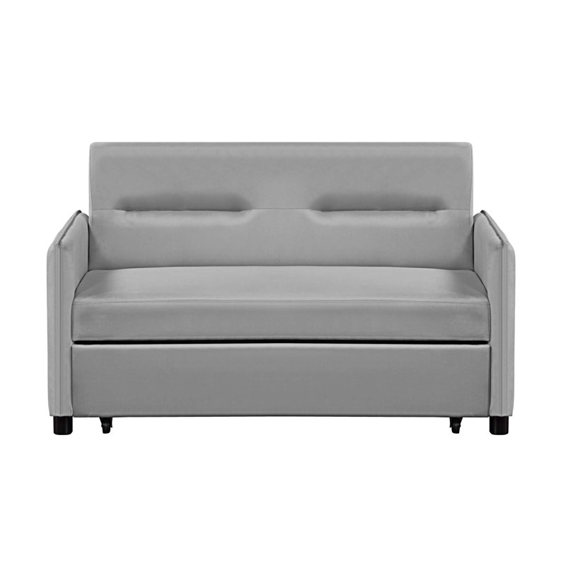 57.1'' Upholstered Sleeper Sofa, Gray Microfiber