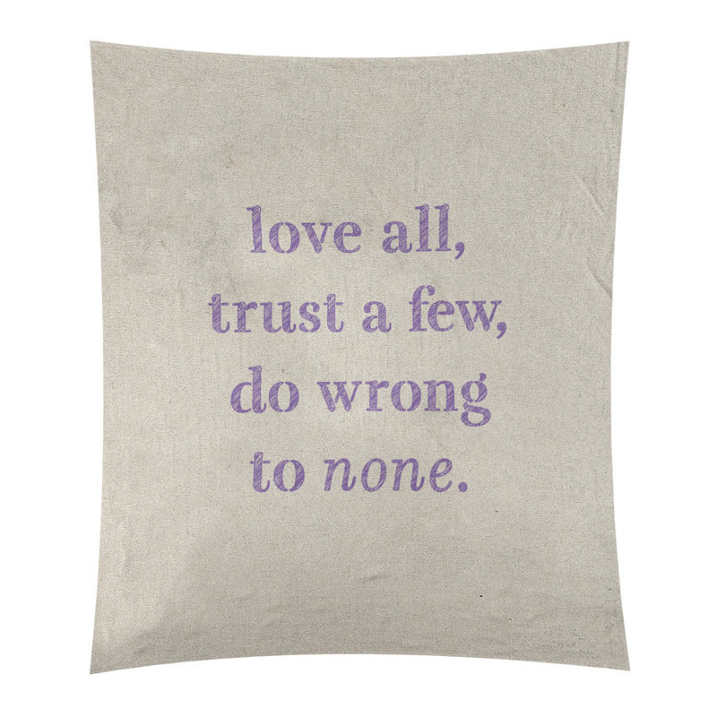 Tapisserie de polyester, pas de citation erronée, H 27,5 po x l 37,5 po, Blanc / mauve