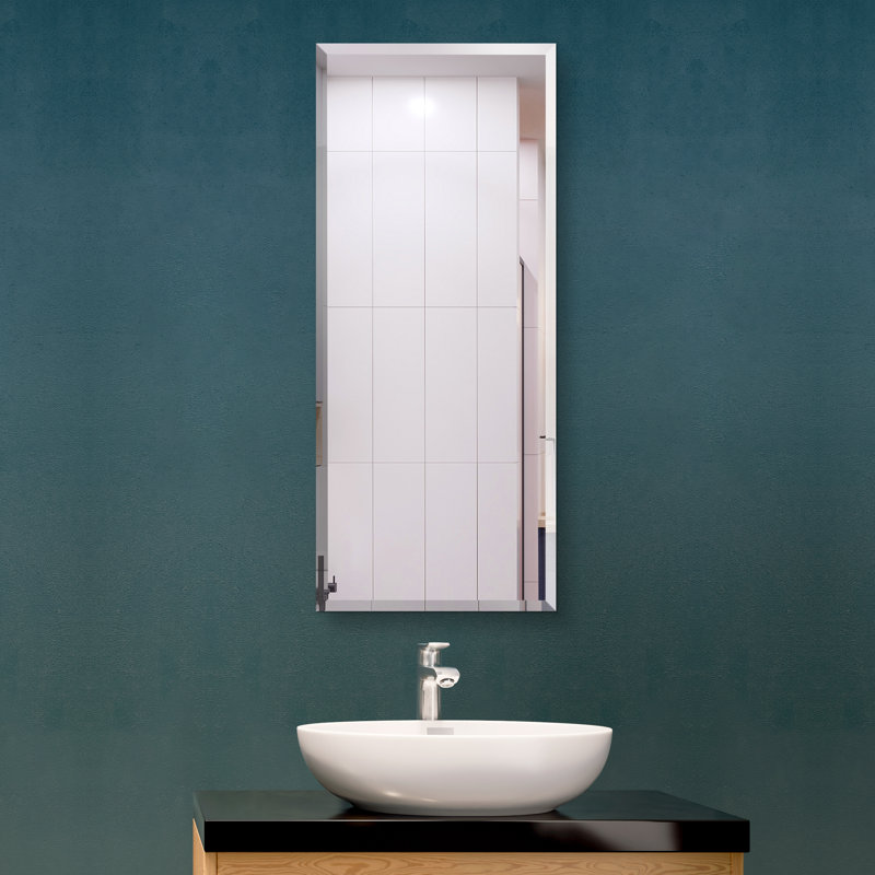 Trelon Flat Wall Mirror, 18" H x 40" W