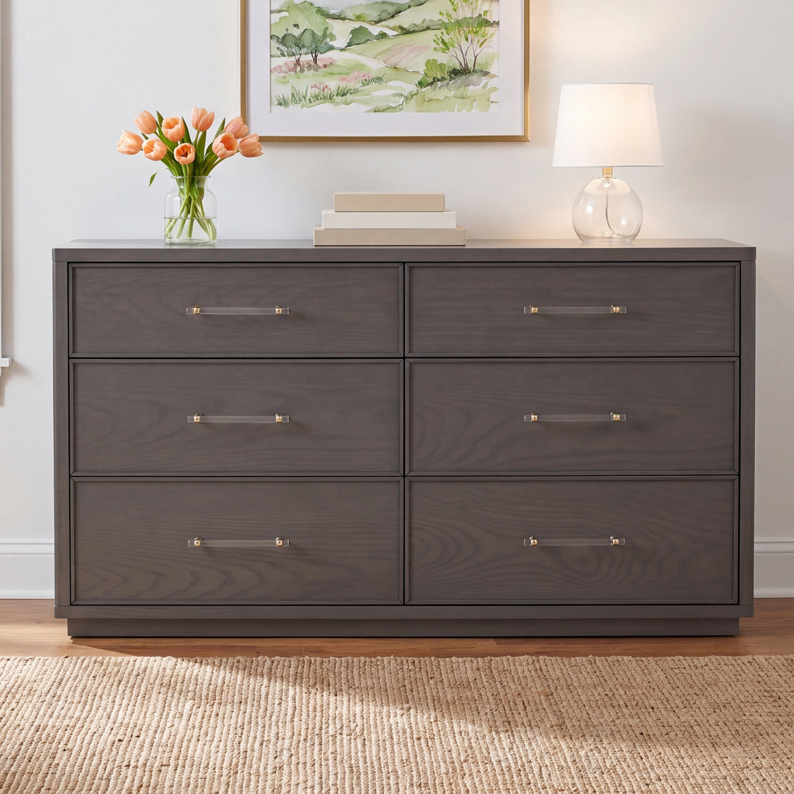 Vienna 6-Drawer Dresser with Acrylic
