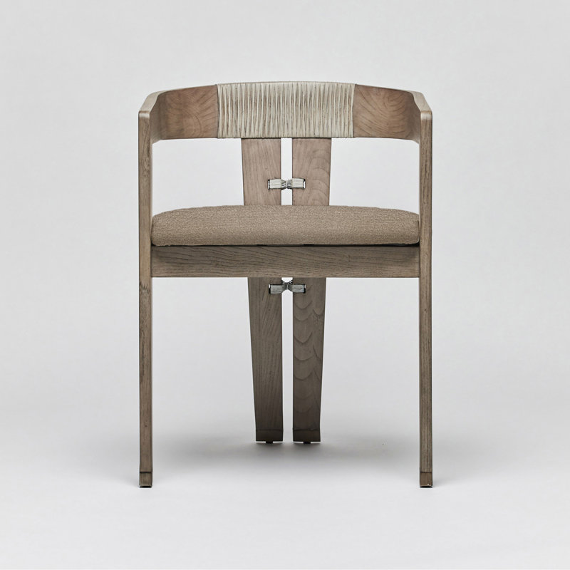 Maryl III Upholstered Arm Chair, Pebble Chenille, Washed Gray