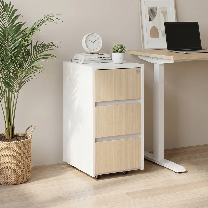 Okeysen 12.6" Slim 3-Drawer Mobile File Cabinet