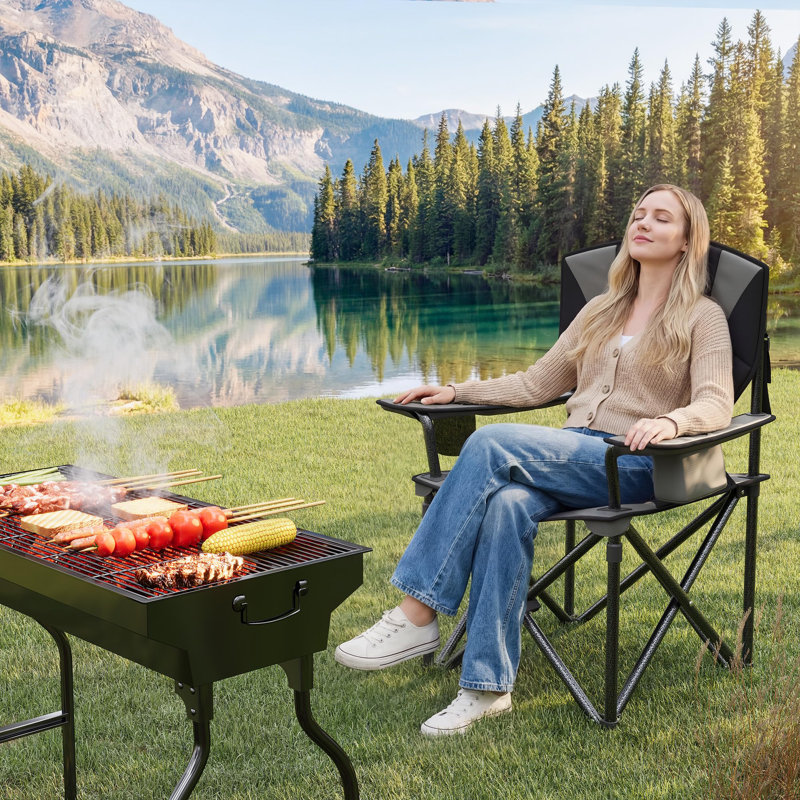 Camping Chair, Gray, 2