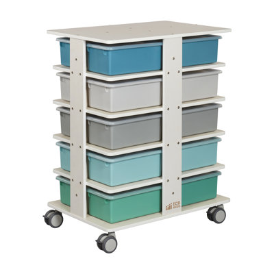 ECR4Kids 20-Compartment Mobile Storage Tower and 20 Cubby Bins, 5x4, Kids Furniture