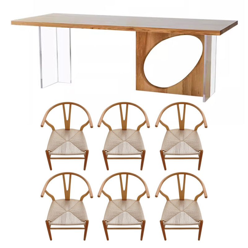 Ensemble de salle à manger rectangulaire, H 29,52 po x L 78,74 po x l 31,49 po